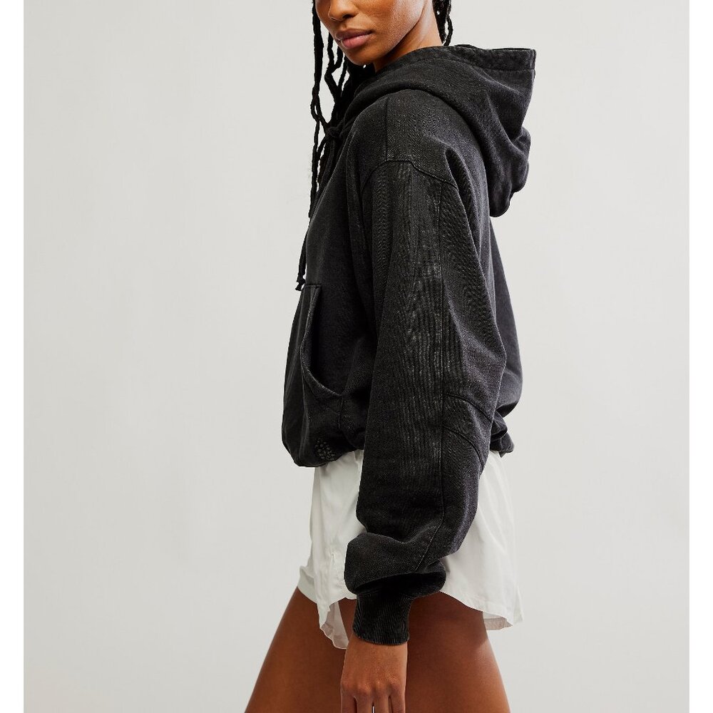 FP Movement by Free People Black Cropped Pullover Hoodie - Picture 3 of 7